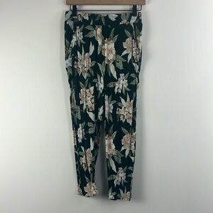 Show Me Your MuMu Ali Green Floral Cropped Lightweight Jogger Pants Size M